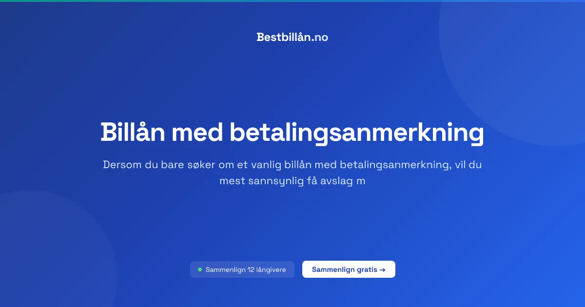 Billån med betalingsanmerkning