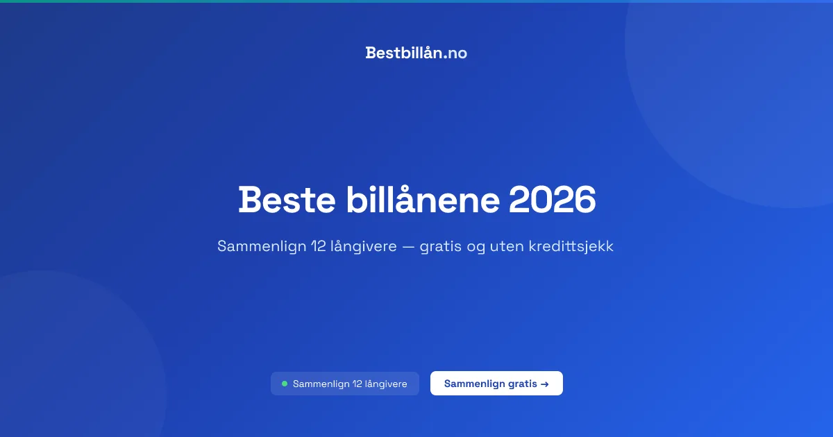 Beste billån 2026 - sammenlign långivere